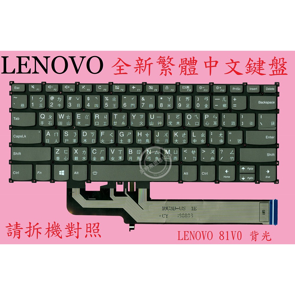英特奈 Lenovo 聯想 S540-14IWL 81ND 繁體中文背光鍵盤 81V0