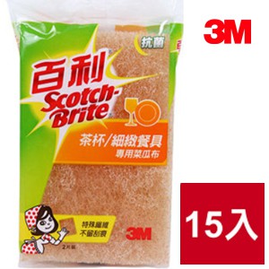 【3M】百利茶杯/細緻餐具專用菜瓜布 2片裝X15入