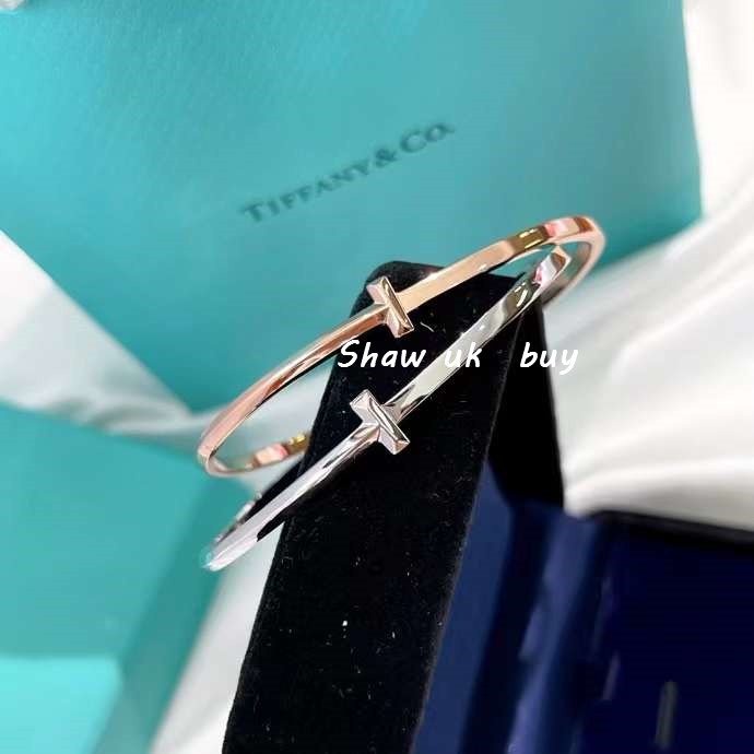 二手正品Tiffany 蒂芙尼 新款2021 T1系列 光面 手鐲 手環 鉑金 玫瑰金