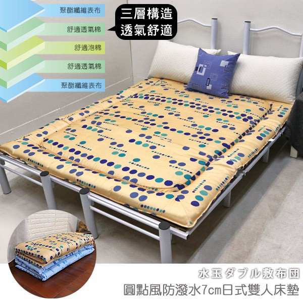 台灣製加厚雙人床墊學生床墊日式床墊和室墊 圓點風防潑水7cm日式雙人床墊 台客嚴選 原價 3680 蝦皮購物
