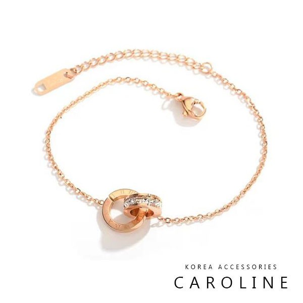 《Caroline》韓國時尚風格項鍊網紅ins絢麗閃亮動人鈦鋼手鍊72701