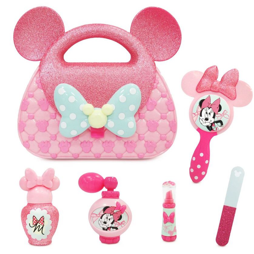 預購👍正版空運👍美國迪士尼 Minnie Mouse  米妮 兒童 扮家家酒玩具 玩具 指甲油 護唇膏 香水 鏡子 包包