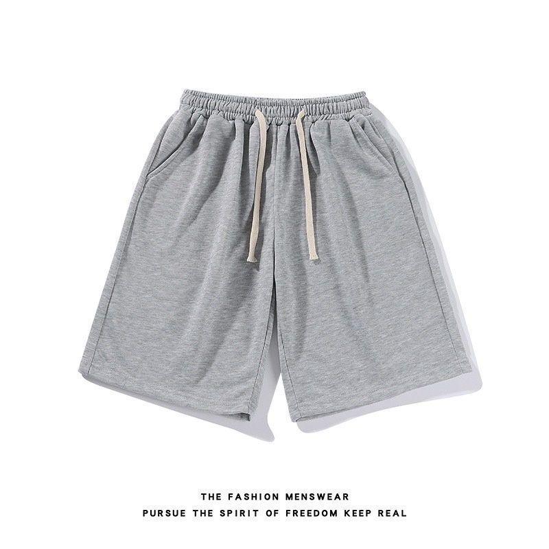 熱銷棉褲『芙芙雜貨』S-4L男生素色棉褲 黑/灰 棉褲 短褲 夏季必備 透氣 舒適 柔軟棉短褲 棉褲 休閒短褲