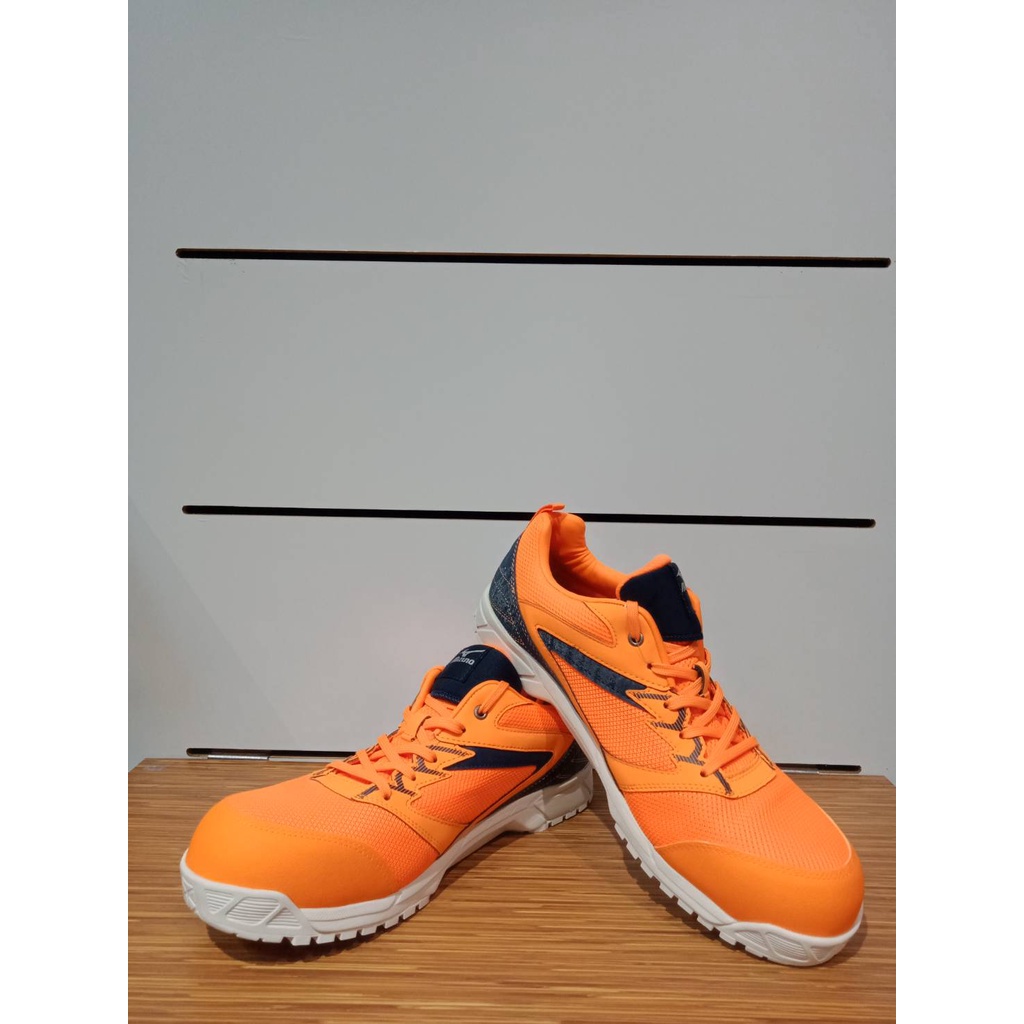 【清大億鴻】(MIZUNO)安全鞋 VS透氣系列 塑鋼頭 防護鞋 工作鞋 (螢光橘) F1GA201054