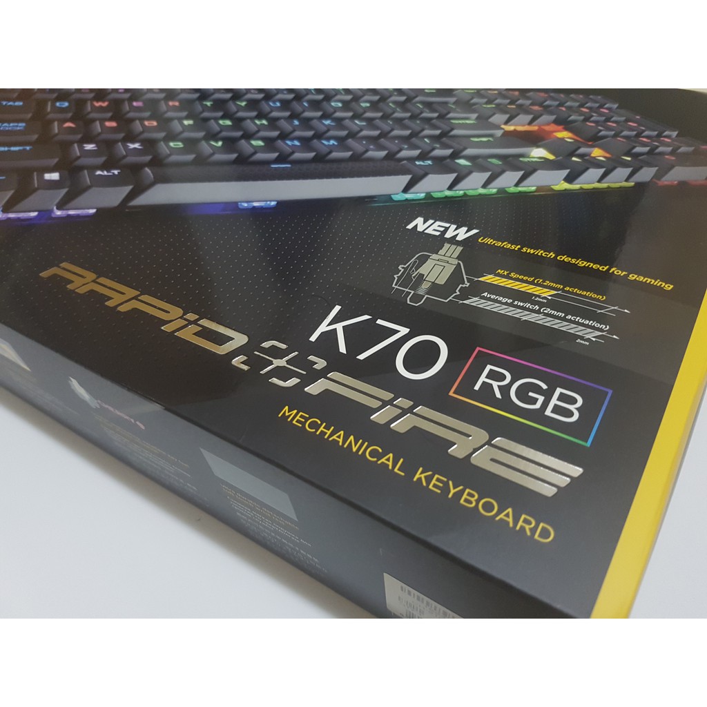 海盜電競 K70 RGB RAPIDFIRE機械式鍵盤|銀軸中文