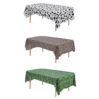夏季叢林動物桌布派對裝飾夏威夷綠葉派對裝飾動物桌布