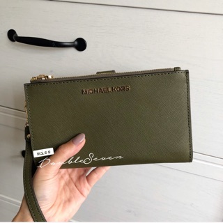 MK 皮夾 MICHAEL KORS 長夾 多用途手拿包 手機包❤超美墨綠色 cp值超高推薦