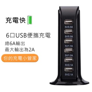 6孔USB插座 6口帆船充電器 6A 手機充電插座 充電器 手機充電器 充電王 插座源插座 座充 電源轉接頭 插排 座充