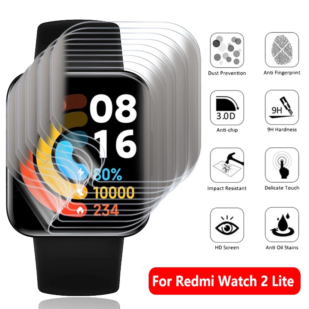 1 Pc 軟保護水凝膠膜, 全覆蓋高清透明智能手錶屏幕保護膜, 與 Redmi Watch 2 Lite 兼容