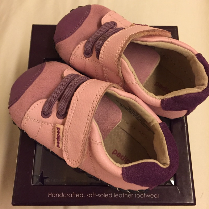 美國 Pediped 手工 真皮學步鞋 紫紅色