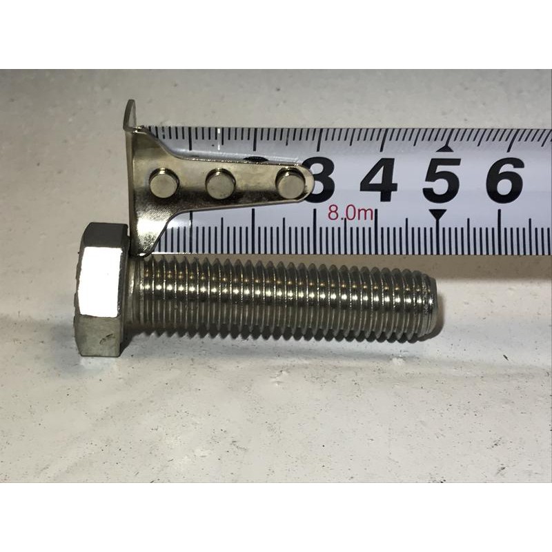 白鐵 304 不銹鋼 外六角 M12*50 白鐵外六角螺絲 牙規1.75 板手19號 一支