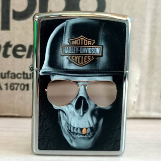 美國 Zippo 哈雷系列 Skull不死精神 鍍鉻鏡面拋光 (型號29739)