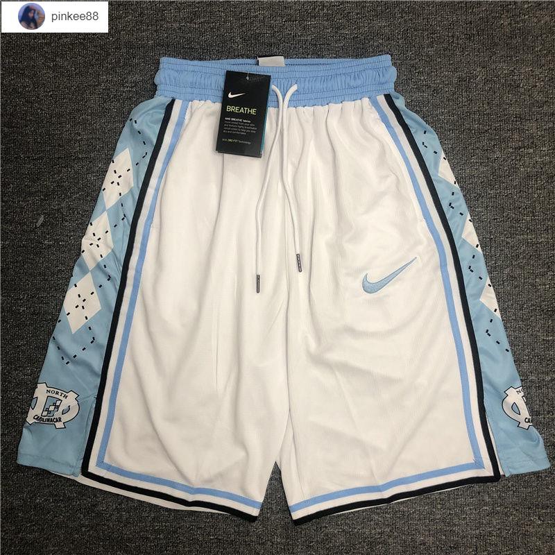 👑六金家美式復古短褲👑2021夏季新款NCAA北卡大學藍色白色籃球訓練短褲透氣速干美式球褲