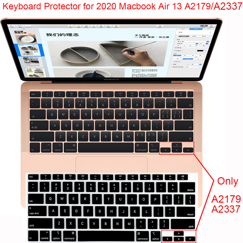 適用於 2020 年 Macbook Air 13.3 英寸 A2337 A2179 鍵盤保護套皮膚的矽膠鍵盤保護膜