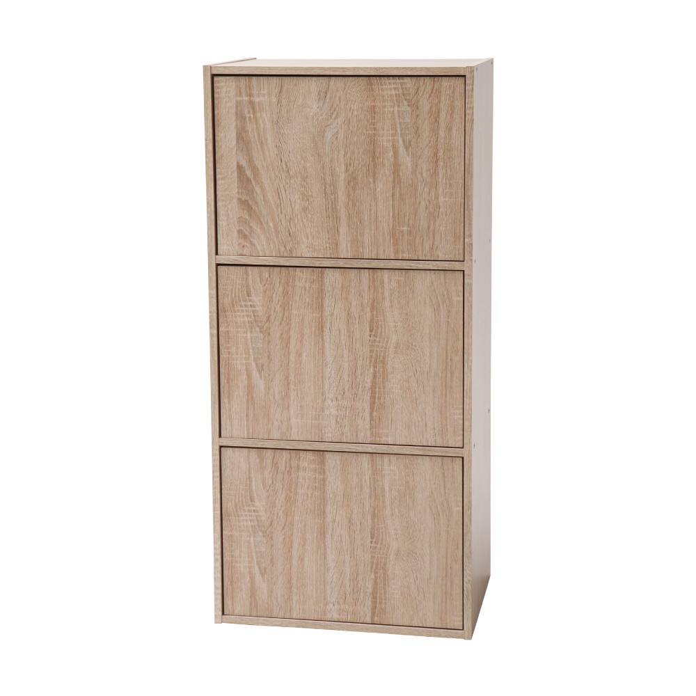 完美主義│Alma日式木紋三格櫃(兩色) 書櫃 三層櫃 置物櫃 收納櫃 門櫃【N0003】