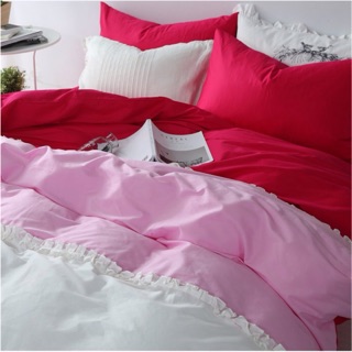 台灣賣家 精梳純棉 彩虹 桃紅 標準雙人 加大雙人 公主風 床包組 床包 雙人床包 保證不起毛球 在地出貨