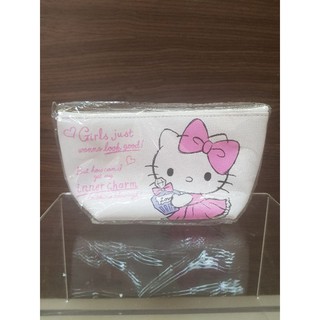 Hello Kitty 斜紋皮革 筆袋 收納包 化妝包