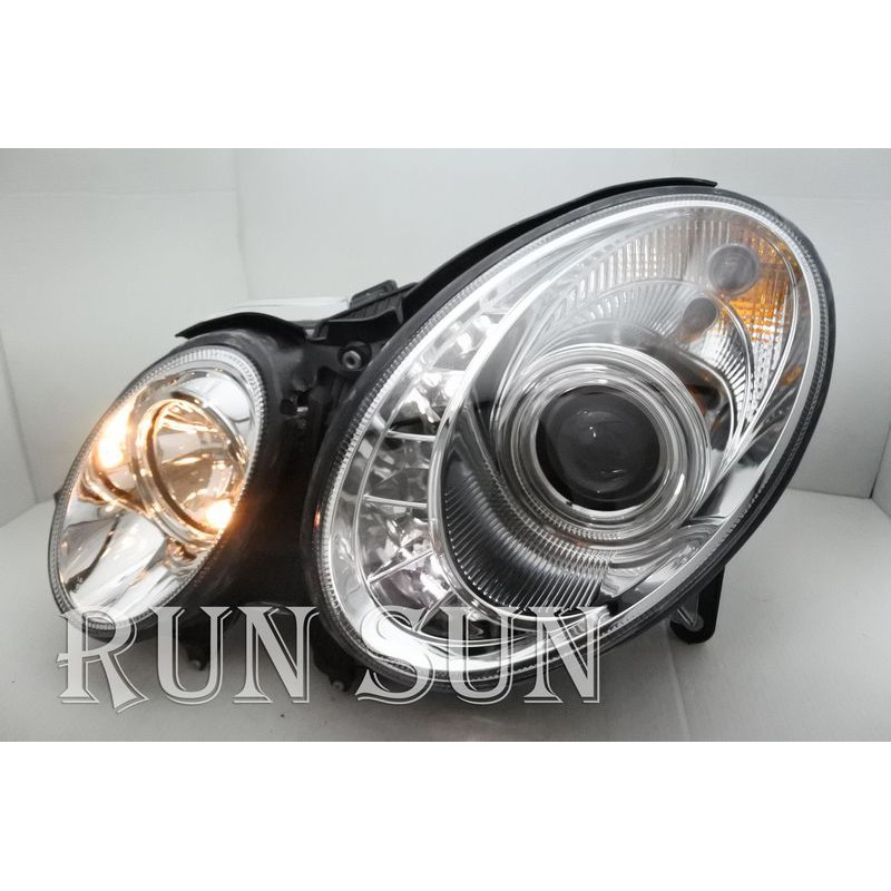 ●○RUN SUN 車燈,車材○● 全新 賓士 06 07 08 09 奔馳 W211 LED R8 晶鑽魚眼 大燈