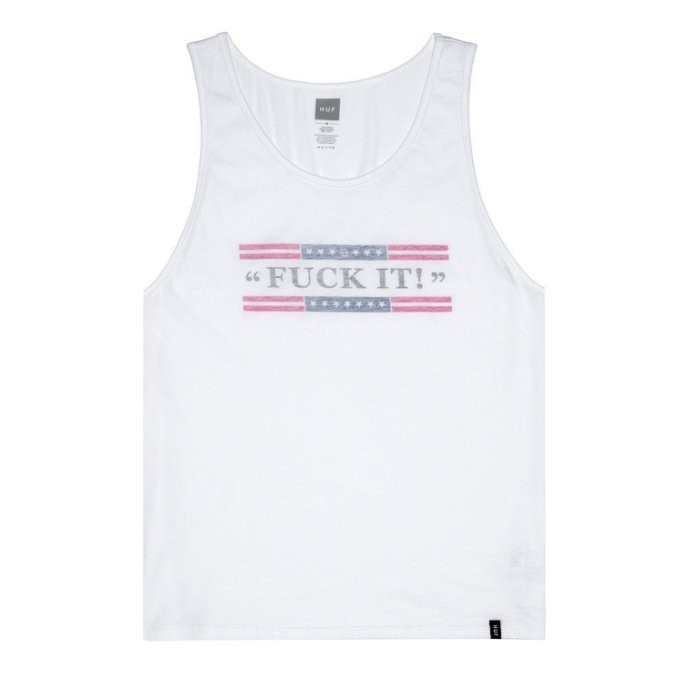 【HOMIEZ】HUF FUCK IT PUSH THRU TANK【TS52049】白 背心