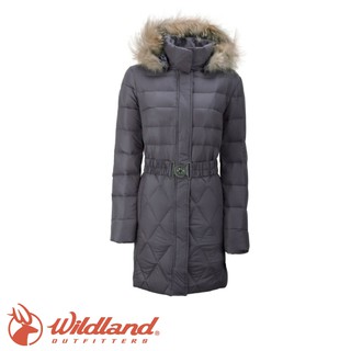 【出清特價Wildland 荒野 女 貉子毛中長 羽絨衣 銀灰】 92101/羽絨衣/悠遊山水