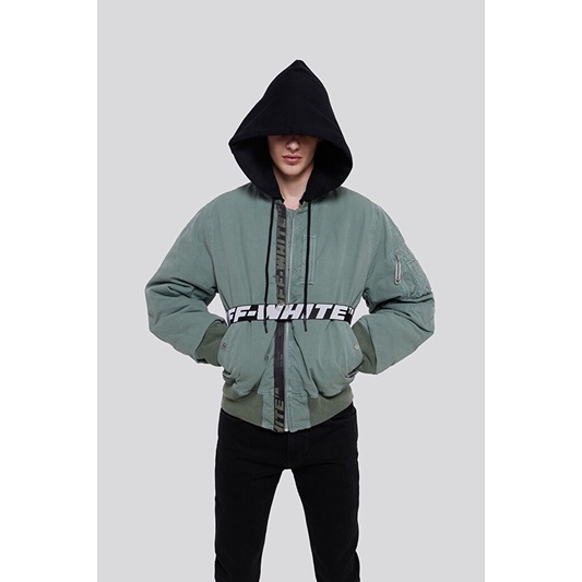 全新OFF-WHITE Vintage Bomber Jacket 夾克外套軍綠