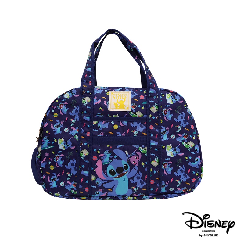 天藍小舖-迪士尼系列小淘氣史迪奇款中款尼龍旅行袋-單1款-A13130083