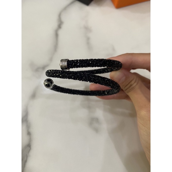 施華洛世奇/黑色水晶雙圈手環