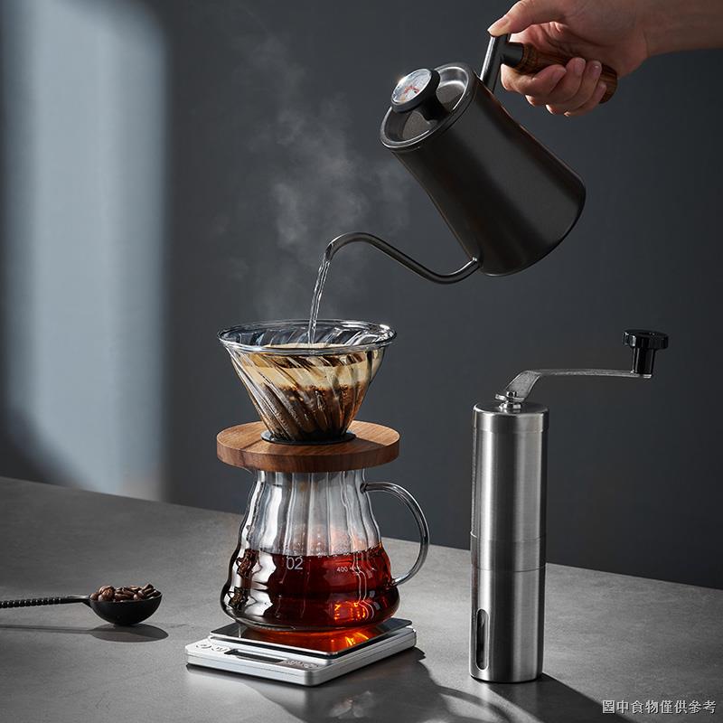 爆款◑✗⊙手衝咖啡壺套裝家用磨豆組合分享壺過濾杯法壓壺摩卡壺煮咖啡器具