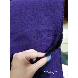 **Feeling**全新真品 agnes b. 冬季最新款 簡約時尚 兩面雙色 流蘇 羊毛圍巾🧣 披肩