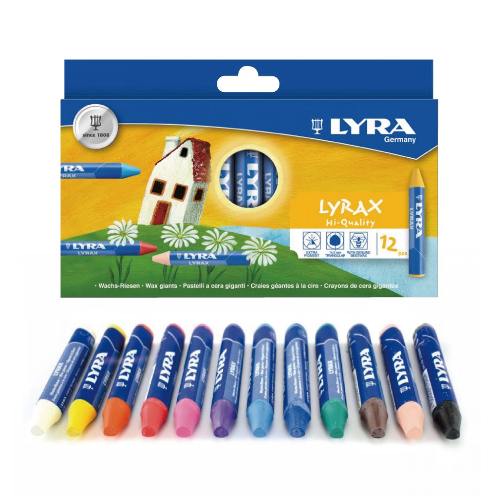 德國 LYRA  兒童三角胖蜂蠟筆 - 12色入 盒裝