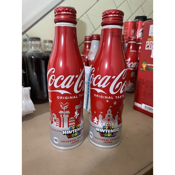可口可樂兩瓶一組Mario 日本大阪環球影城 瑪莉歐兄弟 馬力歐樂園 可口可樂瓶
