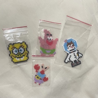海綿寶寶家族拼豆DIY吊飾/客製化拼豆/拼豆擺飾/拼豆鑰匙圈