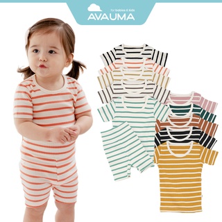 AVAUMA 嬰兒 新生嬰 男嬰 女嬰 兒童 6M-4T 夏短袖睡衣 寶寶 睡衣套裝 條紋衣 10 色