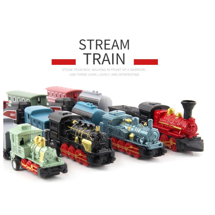 【玩具兄妹】現貨! 合金復古蒸汽火車模型 兒童拼接火車 火車模型 小火車 回力火車 高質感火車模型 &lt;福利品出清&gt;&gt;