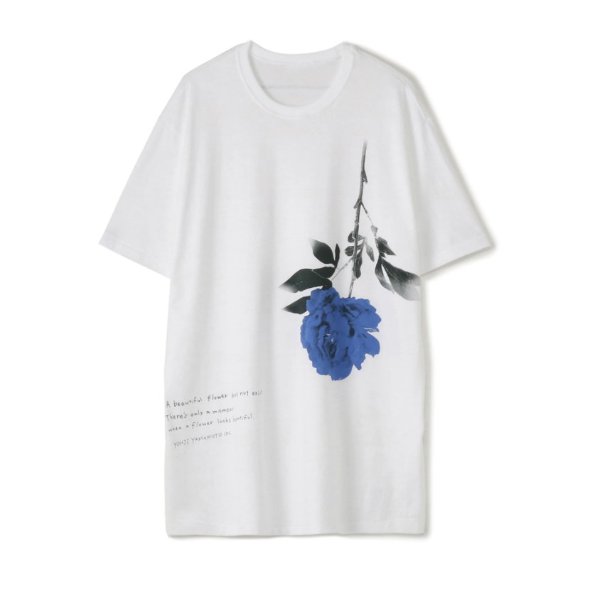 yohji yamamoto 山本耀司 s'yte 藍玫瑰 T-shirt T恤 上衣 白 花