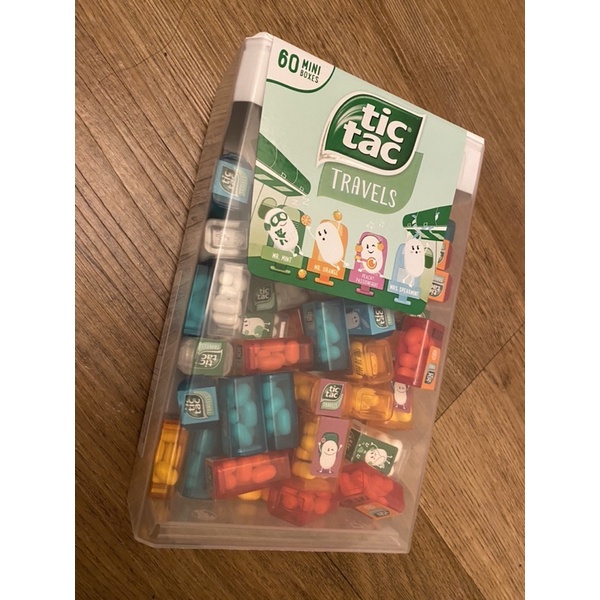 tic tac 綜合涼糖迷你裝 60小盒(8顆/盒) 含四種口味：綠薄荷、水蜜桃/百香果、橘子、薄荷