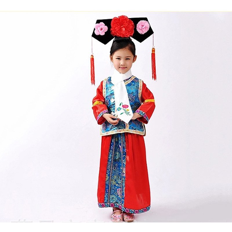 【洋洋小品貴妃宮廷格格公主-紅藍】兒童造型萬聖節聖誕節服裝舞會派對裝表演禮服冰雪奇緣公主裝如懿傳後宮甄嬛傳延禧攻略