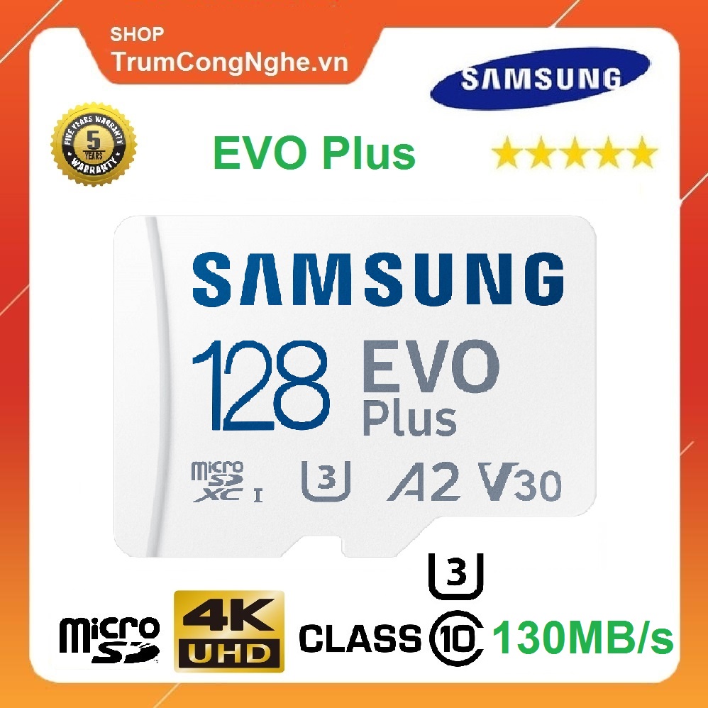 三星 Evo Plus U3 class10 130Mb / s 128GB 存儲卡 - 超高速