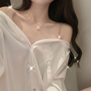 joylife 寬鬆性感夜店露肩洋裝女裝2021春秋新款韓版設計感小眾心機襯衫