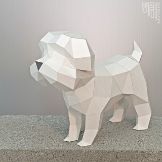 問創設計 DIY手作3D紙模型 禮物 擺飾 寵物 狗狗系列 馬爾濟斯