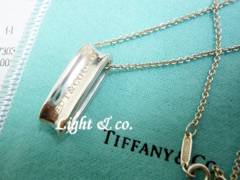 【Light &amp; co.】已專櫃拋光真品 TIFFANY ＆ CO 純銀 1837 直牌 直條 項鍊 橢圓 直立