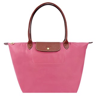 LONGCHAMP Le Pliage 長把摺疊水餃包 粉橘色