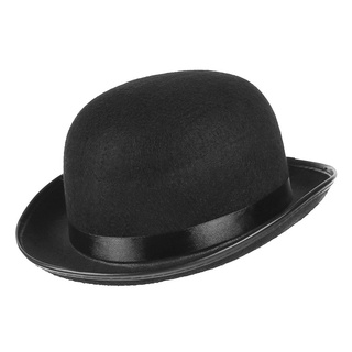 黑色蒸汽朋克圓頂帽 復古魔術師毛呢帽 總統禮帽 男女cosplay帽子 高10cm
