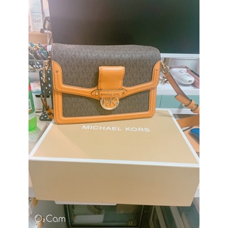 (9成新附盒子)Michael Kors 專櫃款 MK Jessie 中號 拼色 復古 斜背 肩背包