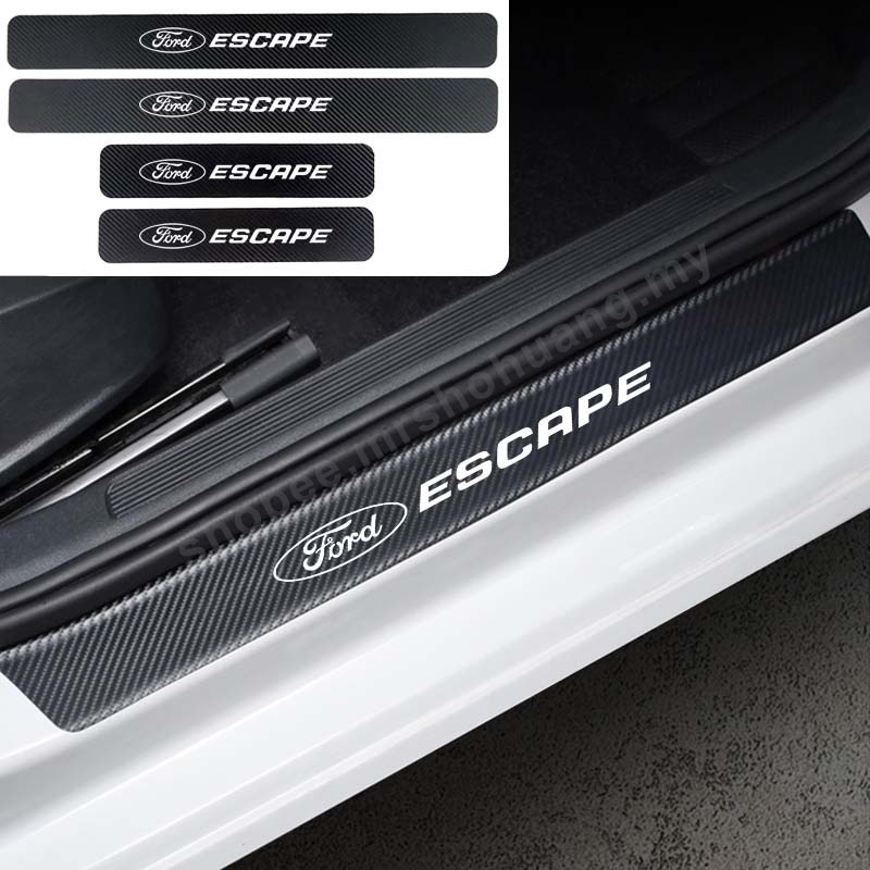 汽車貼紙適用福特Ford Escape碳纖維迎賓踏板門檻條 創意文字防撞條車內配件汽車裝飾