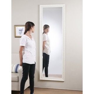180象牙白浮雕掛鏡 壁鏡 全身鏡 穿衣鏡 型號MR1869WH (防爆安全鏡片)接受訂做報價