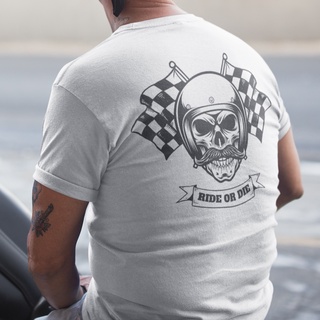 RIDE OR DIE 雙面印刷 中性短袖T恤 3色 重機騎士哈雷車隊旅行機車二輪摩托車俱樂部檔車改裝RACER骷髏戶外