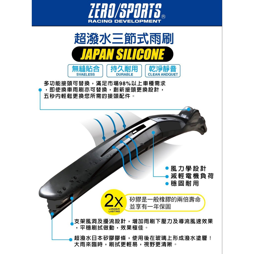 SFC ZERO SPORTS 日本矽膠超潑水雨刷 Porsche macan專用雨刷