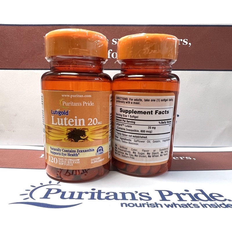 Puritan's Pride 葉黃素 游離型 Lutein 20mg 120粒 添加玉米黃素 普瑞登 (現貨)代購