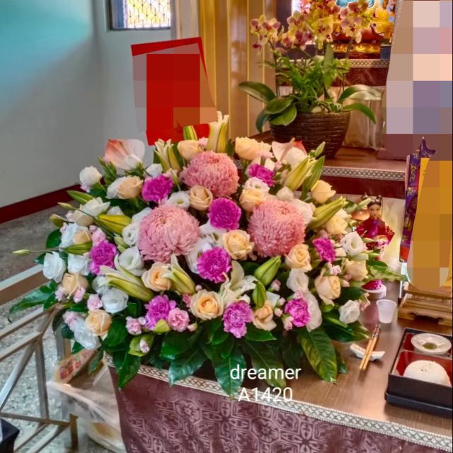 A14桌上花 教會 憶盧園 殯儀館 喪禮 告別式 追思桌上花 限台南市區運送 蝦皮購物